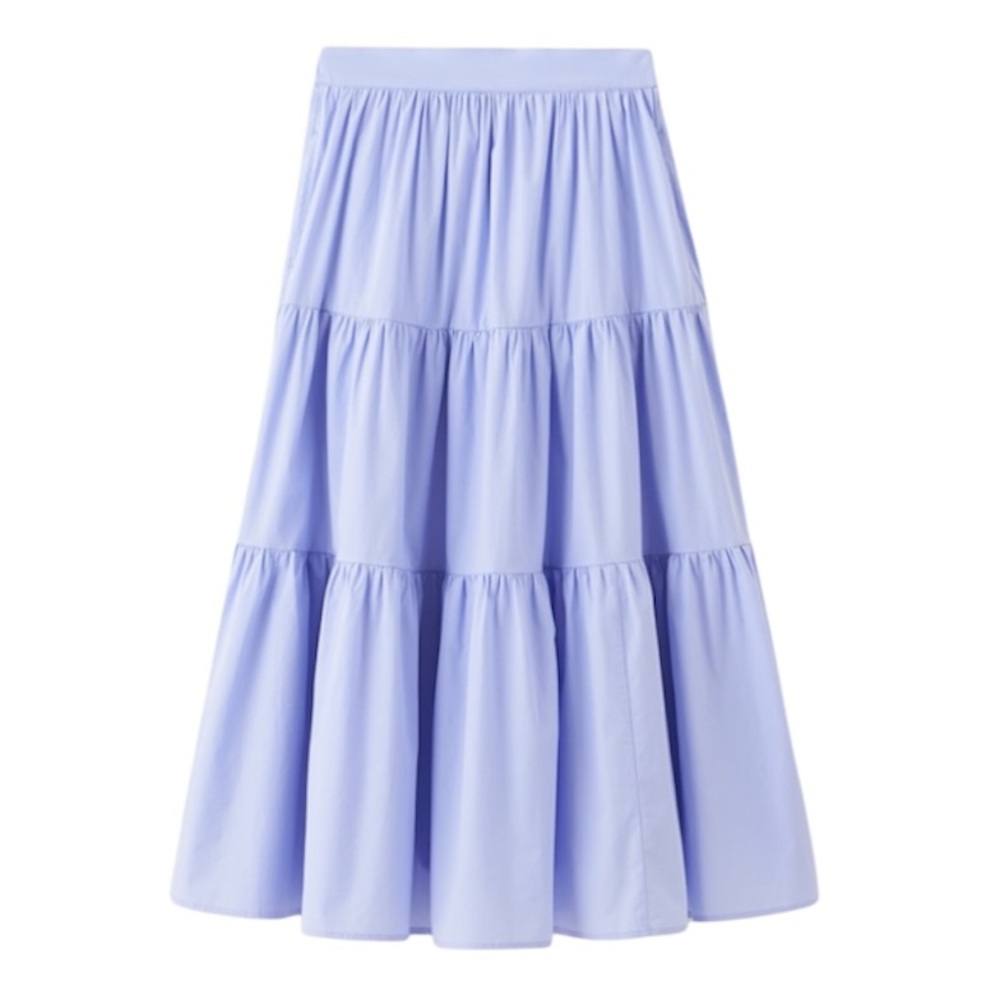 Roots Poplin blue lavender Tiered Skirt